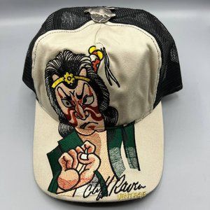 Vintage Cliff Raven Hat Brown Ed Hardy Japanese tattoo Snap back Trucker Cap 90s